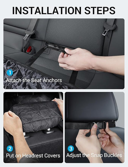 Proadsy 2024 Upgrade Dog Car Seat Cover Custom Fit 2018-2024 Toyota Camry Back Seat Extender Waterproof Scratch Proof Durable Black Protector Pet Hammock