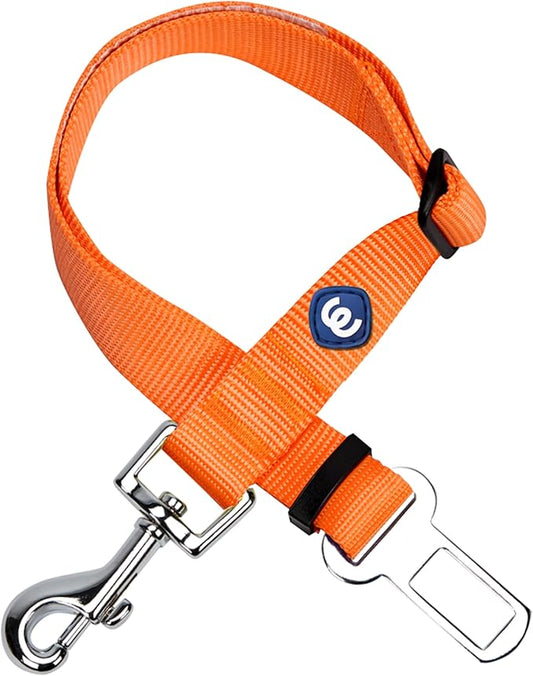 Blueberry Pet Essentials Classic Dog Seat Belt Tether for Dogs Cats, Florence Orange, Durable Safety Car Vehicle Seatbelts Leads Use with Harness