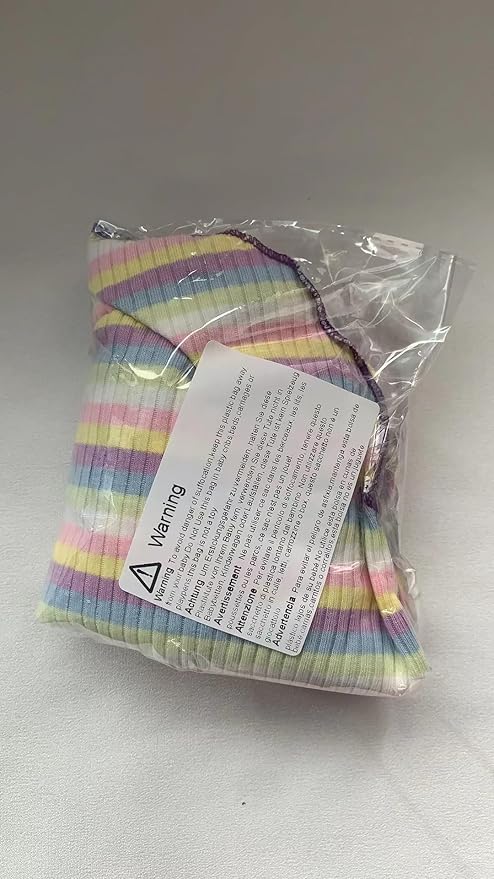 Small Medium Dog Clothes Rainbow Striped Dog Shirts Stretchable Long Sleeve Cat T-Shirt Pet Outfits for Chihuahua Yorkie Teddy (Purple Edge