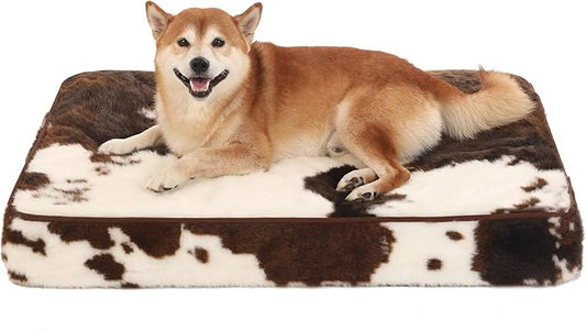Bedfolks 4" Thick Orthopedic Dog Bed for Large Dogs