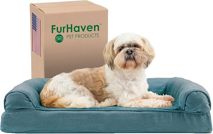 Furhaven Orthopedic Dog Bed for Medium/Small Dogs w/ Removable Bolsters & Washable Cover 35 lbs