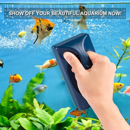 Aquarium Mini Magnetic Scrubber Scraper Small Fish Tank Cleaner Nano Glass Aquarium Cleaning Tools with Super Strong Magnet (Max)