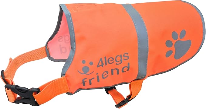 Dog Safety Reflective Lightweight Vest 6 Sizes - Snap Lock Buckle Straps, High Visibility for Outdoor Activity Day and Night, Keep Your Dog Safe from Cars & Hunting Accidents