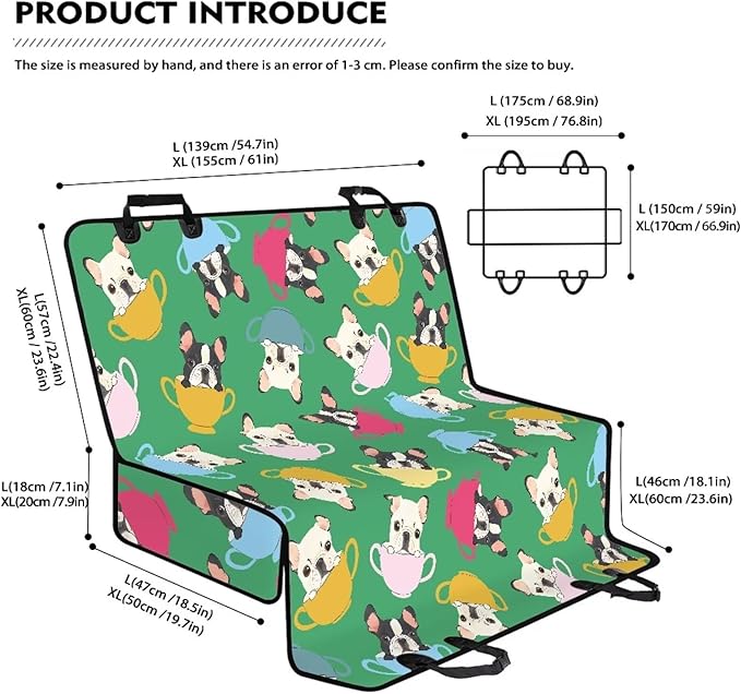 AFPANQZ Bulldog Car Back Seat Cover for Dog