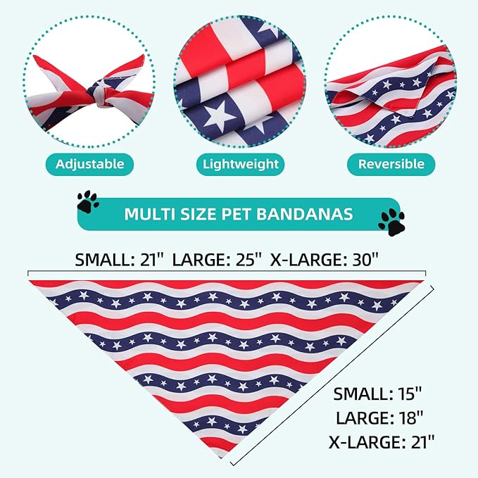 Fourth of July Dog Bandana Large- 1PCS