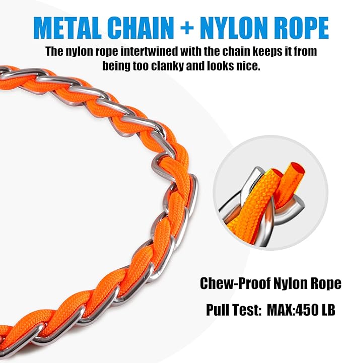 Chew Proof Metal Leash Chain Dog Leash for Medium Large Dogs 5FT Strong