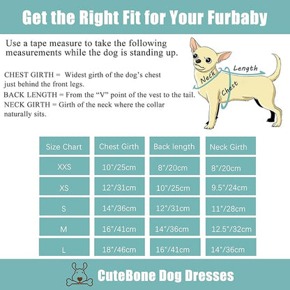 CuteBone Elf Dog Dresses Velvet Holiday Small Dogs Clothes Onesie Pet Apparel Girl Puppy Skirt with Bow Hair Rope CVA55XXS-D