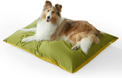 Allisandro Outdoor Dog Bed Pet Pad Tough Pet Pillow with Removable Cover, Scratch and Water Resistant, Pear/Olive Green, 40 X 30 X 4 Inches