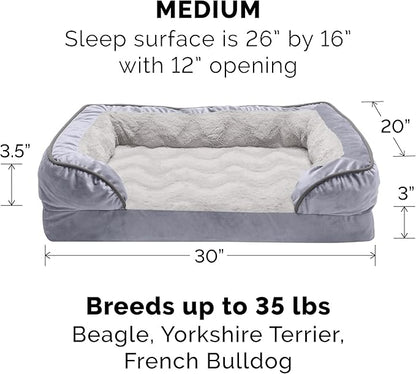 Furhaven Orthopedic Dog Bed for Medium/Small Dogs w/ Removable Bolsters & Washable Cover 35 lbs