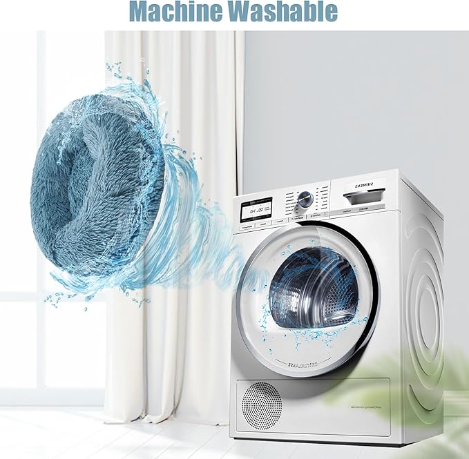 Aurako Cat Bed Dog Bed Round Cushion Pet 20" Cyan