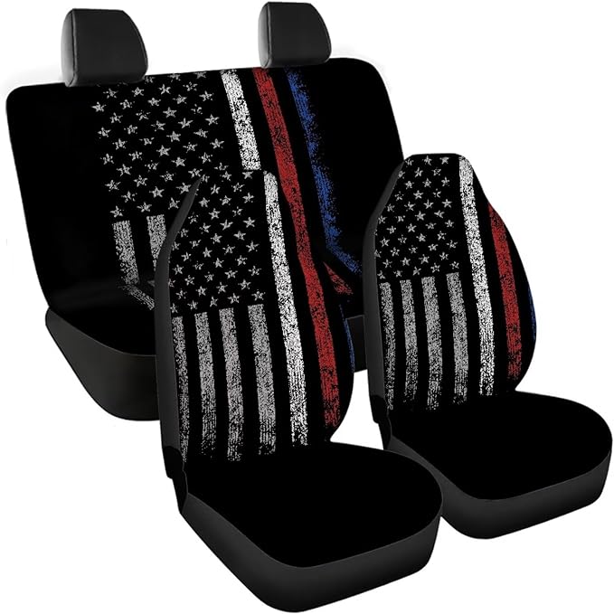 American Flag Universal Car Seat Covers Full Set 4pcs Car