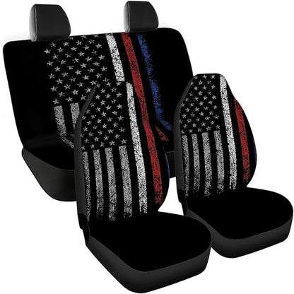 American Flag Universal Car Seat Covers Full Set 4pcs Car