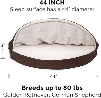Furhaven 44" Round Orthopedic Dog Bed for Large Dogs w/ Removable Washable Cover 80 lbs 44-inch