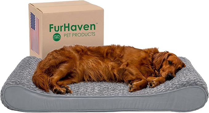 Furhaven Orthopedic Dog Bed for Large Dogs w/ Removable Washable Cover 75 lbs