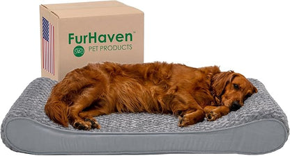 Furhaven Orthopedic Dog Bed for Large Dogs w/ Removable Washable Cover 75 lbs
