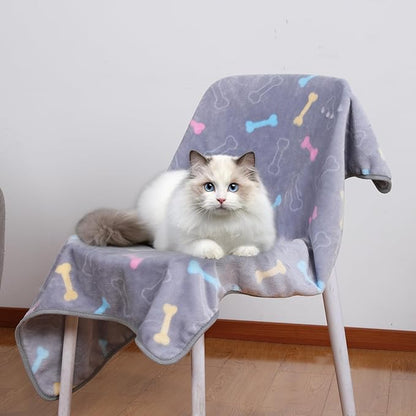 3 Pcs Washable-Soft Warm Dog Blanket Mix Grey 23"x15")