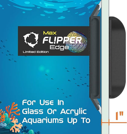 FL!PPER Flipper Edge Max Tang Limited Edition Floating Magnetic Aquarium Cleaner | 2-In-1 Dual Blade Scrubber & Scraper Fish Tank Cleaner Tools for Efficient Cleaning & Acrylic Surface Maintenance