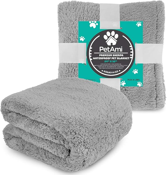 PetAmi Fluffy Waterproof Dog Blanket for Small Medium Dogs 24x32)
