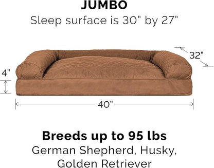 Furhaven Pillow Dog Bed for Large Dogs w/ Removable Bolsters & Washable Cover