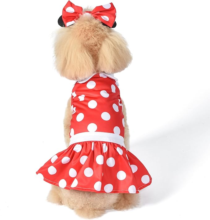 Disney for Pets Minnie Mouse Halloween Costume for Dogs - Large | Disney Halloween Dog Costumes, Funny Pet Costumes | Officially Licensed Disney Dog Halloween Costume,Red