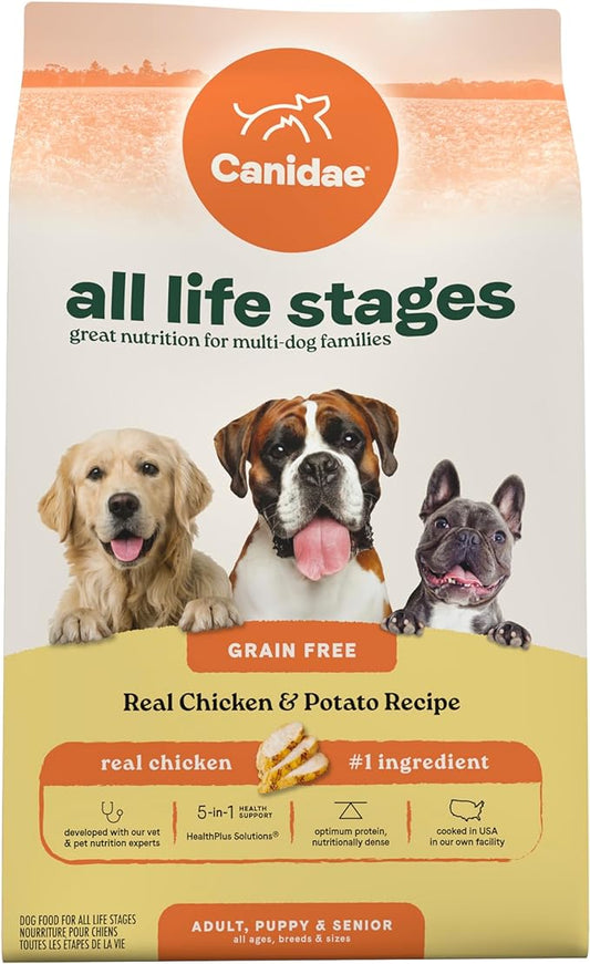 Canidae All Life Stages Real Chicken & Potato Recipe – High Protein and Grain-Free Premium Dry Dog Food for All Ages, Breeds, and Sizes– 24 lbs.