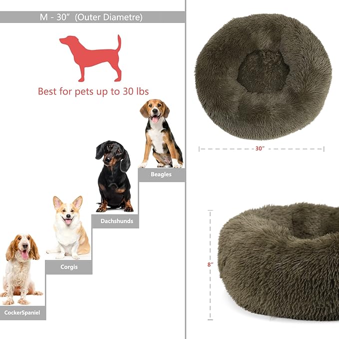 nononfish Dog Bed Mat for Medium Dogs 30x30x7 inches, 30 pounds