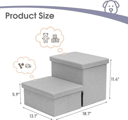 Heeyoo Dog Stairs with Storage 2 Tiers 50 lbs