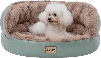 Jiupety Cute Round Dog Beds for Small Dogs 24in Puppy 24lbs, Washable