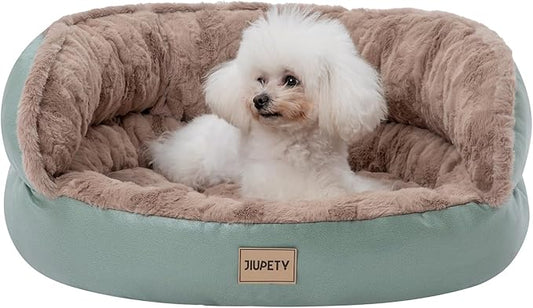 Jiupety Cute Round Dog Beds for Small Dogs 24in Puppy 24lbs, Washable
