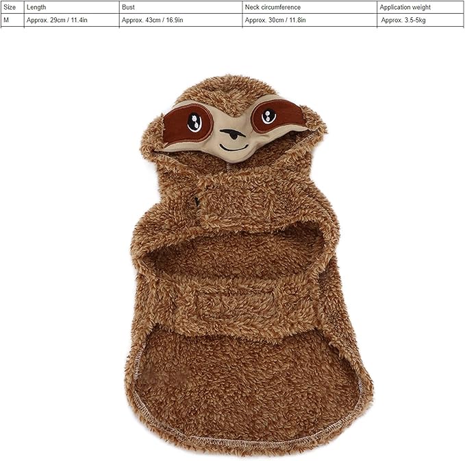 GLOGLOW Halloween Pet Hoodie Costume, Dog Cosplay Costumes Sloth Funny Pet Halloween Suit Dog Halloween Costume Cat Halloween Costume for Dogs and Cats