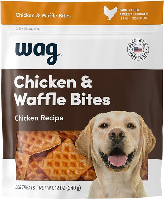 Amazon Brand - Wag Dog Treats Chicken and Waffle Bites 12oz