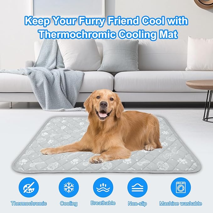 MH MYLUNE HOME Self Cooling Mat for Large Dog 39”x59” Arc-Chill