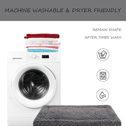 Washable Dog Bed Mat Reversible Dog Crate Pad Soft Fluffy Pet Kennel Beds Dog Sleeping Mattress for Large Jumbo Medium Small Dogs 21 x 13 Inch,