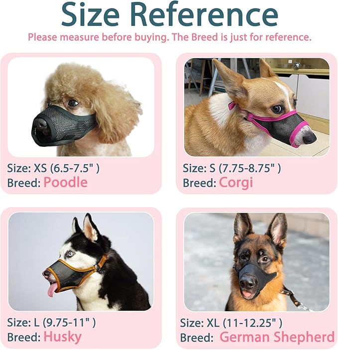 LUCKYPAW Dog Muzzle S(Snout:7.75"-8.75"))