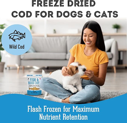 Wild Cod for Dogs & Cats (1.41 oz, Pack of 1) - Freeze Dried Single Ingredient Dog Treats - Natural Dog Treats, Grain Free