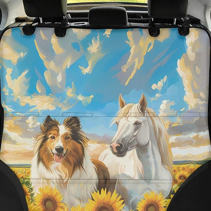 AFPANQZ Dog Horse Sunflower Dog Dog Back Seat