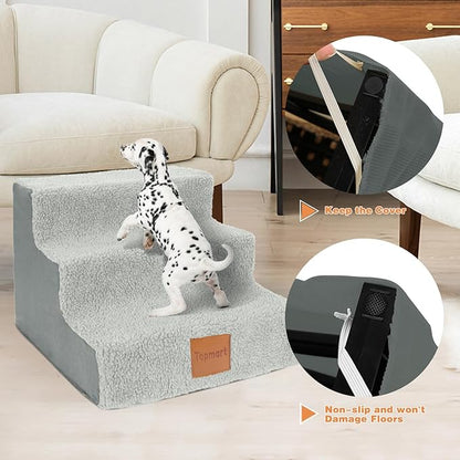 Topmart Dog Stairs for Small Dogs 3-Step,12”H,Pet Dog
