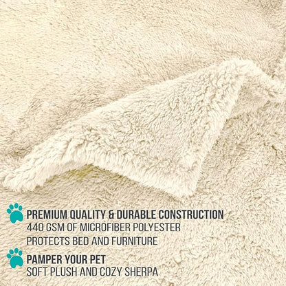 PetAmi Fluffy Waterproof Dog Blanket for Bed Large Dogs 90x90)