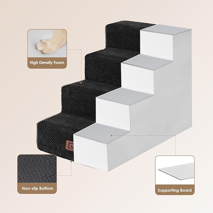 EHEYCIGA Dog Stairs for Bed 18”H 4-Step Dog