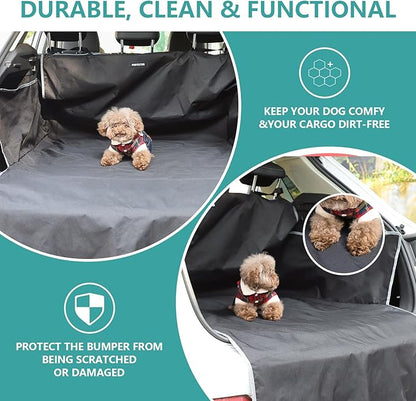 Llamas SUV Cargo Liner for Dogs Waterproof Anti-Slip Prevent Scratch Dog Seat Cover Mat with Bumper Flap Protector Protects Against Dirt & Fur Universal Fit (Black) SN-QCBHDHBX2