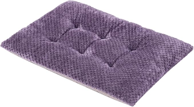 WONDER MIRACLE Fuzzy Deluxe Pet Beds, Super Plush Dog or Cat Beds Ideal for Dog Crates, Machine Wash & Dryer Friendly (15" x 23", S-Grape Purple)