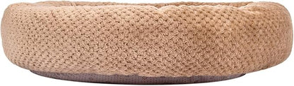 WONDER MIRACLE Fuzzy Deluxe Pet Beds, Super Plush Dog or Cat Beds Ideal for Dog Crates, Machine Wash & Dryer Friendly (24" x 24", Mocha)