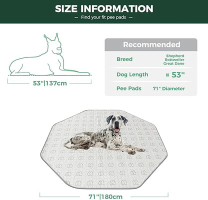 FXW Washable Pee Pads for Dogs 71" x 71", Specifically 24inch 8