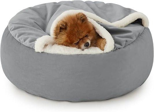 Lesure Small Dog Bed with Cover Cave 23"
