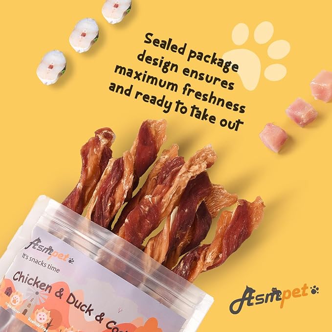 ASMPET Dog Triple-Flavor Treat Twists Stick