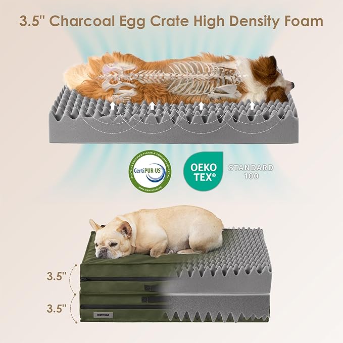 EHEYCIGA Foldable Waterproof Dog Beds for Medium Dogs 30 x 20 x 3 inches