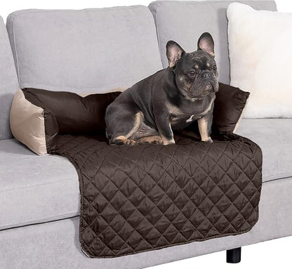 Furhaven Water-Resistant & Reversible 30" Wide Seat Cover Protector for Dogs & Cats, Perfect for Couches, Beds, & Car Seats - Sofa Buddy Bolster Seating Protector - Espresso/Clay, Medium