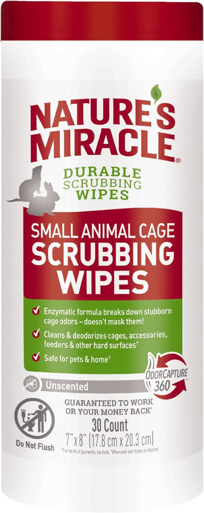 Nature's Miracle Small Animal Cage Scrubbing Wipes 30Ct