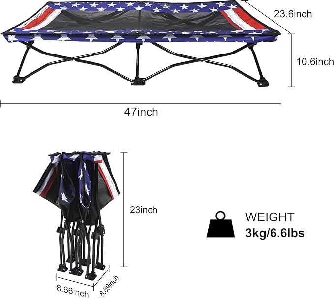 Folding Outdoor Raised Elevated Cooling Dog Cot Beds for Large Dogs 47 Inches