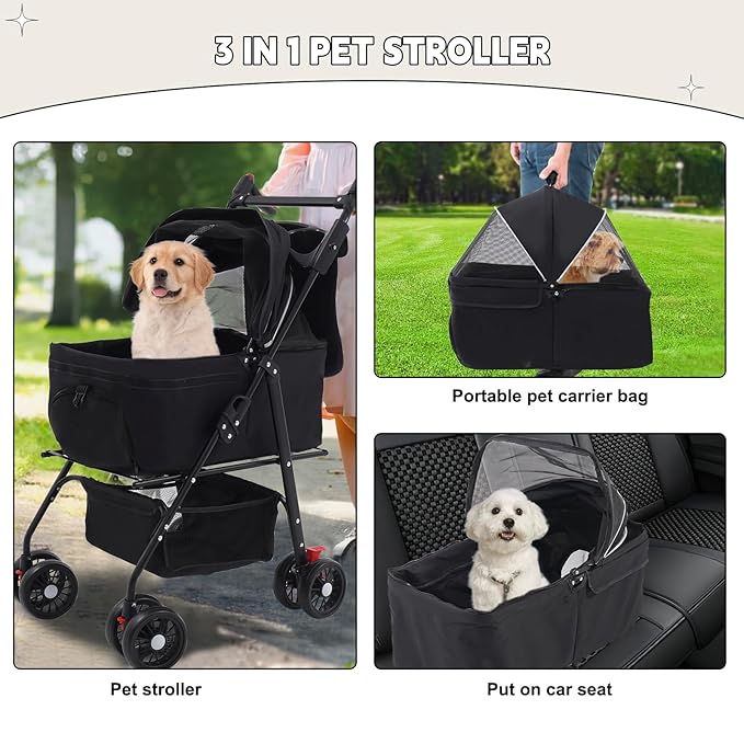 Pet Stroller 3-in-1 20KG,Pet Travel